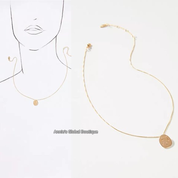 NWT ANTHROPOLOGIE Zodiac Libra Pendant CZ Necklace - Picture 6 of 12